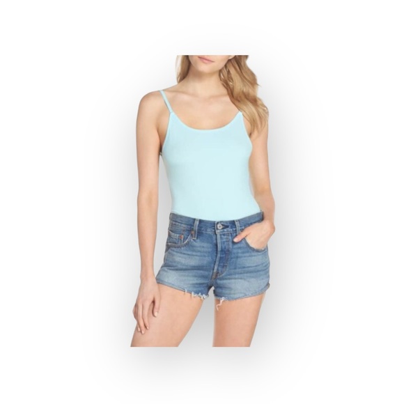 new Honeydew ❤︎ Evie Rib Spaghetti Strap Deep Scoop Back Thong Bodysuit ❤︎ Mist - Picture 11 of 16